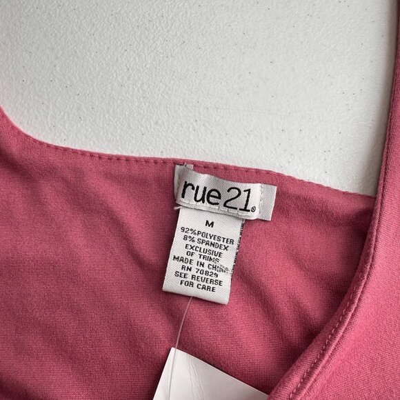 Rue21 Pink Scoop Neck Short Sleeve Mini Dress M Summer Blush Stretch Boho Y2K - Picture 5 of 6